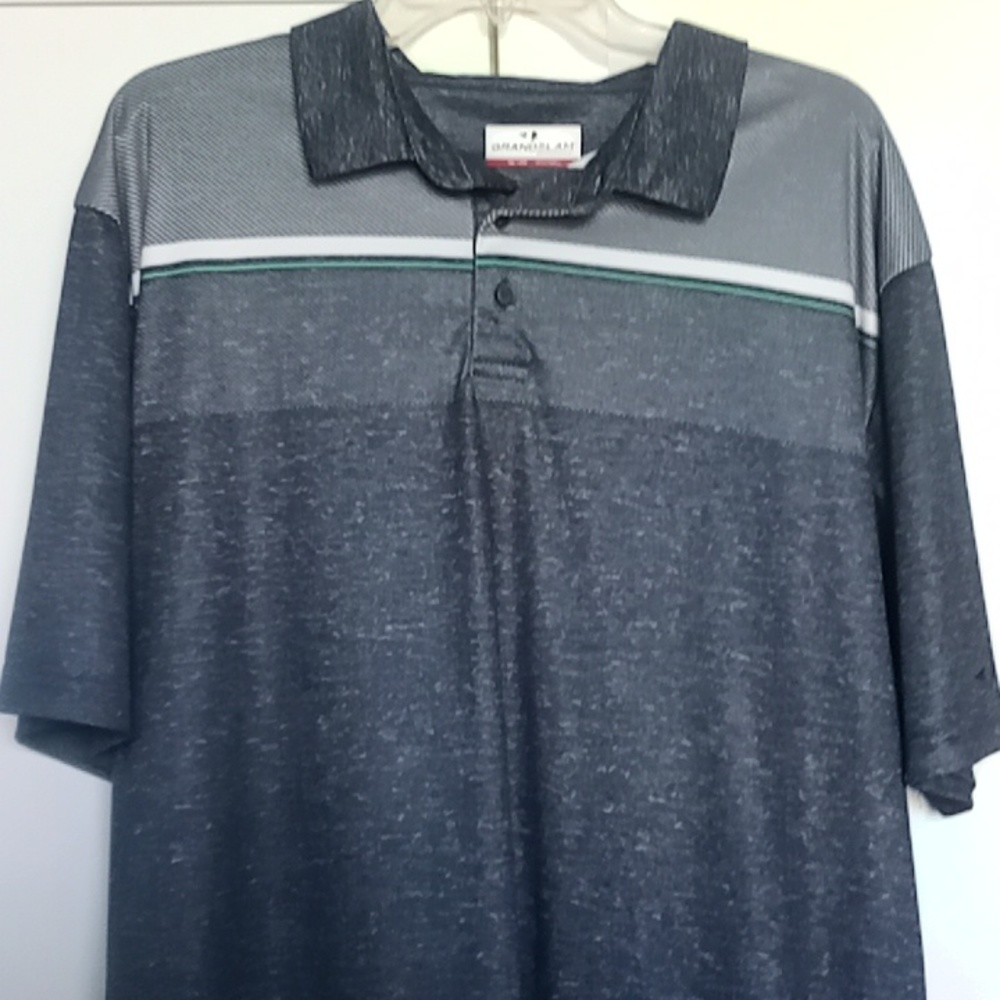 EUC Grand Slam Performance Golf Shirt Black and Gray size XL
